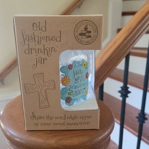 Old Fashion Glass Drinking Mug Scripture